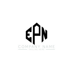 EPN letter logo design with polygon shape. EPN polygon logo monogram. EPN cube logo design. EPN hexagon vector logo template white and black colors. EPN monogram, EPN business and real estate logo. 