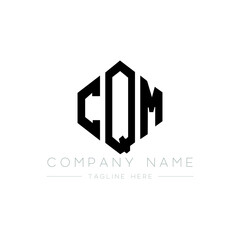 CQM letter logo design with polygon shape. CQM polygon logo monogram. CQM cube logo design. CQM hexagon vector logo template white and black colors. CQM monogram, CQM business and real estate logo. 
