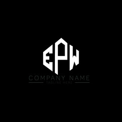 EPW letter logo design with polygon shape. EPW polygon logo monogram. EPW cube logo design. EPW hexagon vector logo template white and black colors. EPW monogram, EPW business and real estate logo. 