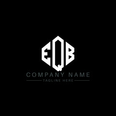 EQB letter logo design with polygon shape. EQB polygon logo monogram. EQB cube logo design. EQB hexagon vector logo template white and black colors. EQB monogram, EQB business and real estate logo. 