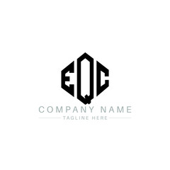 EQC letter logo design with polygon shape. EQC polygon logo monogram. EQC cube logo design. EQC hexagon vector logo template white and black colors. EQC monogram, EQC business and real estate logo. 