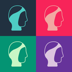 Pop art Diving hood icon isolated on color background. Spearfishing hat winter swim hood. Diving underwater equipment. Vector