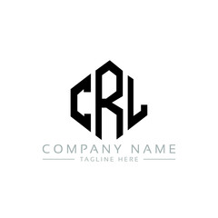 CRL letter logo design with polygon shape. CRL polygon logo monogram. CRL cube logo design. CRL hexagon vector logo template white and black colors. CRL monogram, CRL business and real estate logo. 