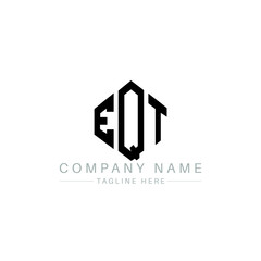 EQT letter logo design with polygon shape. EQT polygon logo monogram. EQT cube logo design. EQT hexagon vector logo template white and black colors. EQT monogram, EQT business and real estate logo. 