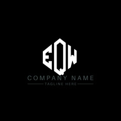 Fototapeta premium EQW letter logo design with polygon shape. EQW polygon logo monogram. EQW cube logo design. EQW hexagon vector logo template white and black colors. EQW monogram, EQW business and real estate logo. 