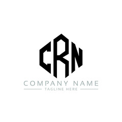 Fototapeta premium CRN letter logo design with polygon shape. CRN polygon logo monogram. CRN cube logo design. CRN hexagon vector logo template white and black colors. CRN monogram, CRN business and real estate logo. 