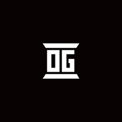 OG Logo monogram with pillar shape designs template