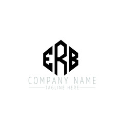 ERB letter logo design with polygon shape. ERB polygon logo monogram. ERB cube logo design. ERB hexagon vector logo template white and black colors. ERB monogram, ERB business and real estate logo. 