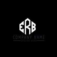 ERB letter logo design with polygon shape. ERB polygon logo monogram. ERB cube logo design. ERB hexagon vector logo template white and black colors. ERB monogram, ERB business and real estate logo. 