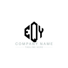 Obraz premium EQY letter logo design with polygon shape. EQY polygon logo monogram. EQY cube logo design. EQY hexagon vector logo template white and black colors. EQY monogram, EQY business and real estate logo. 