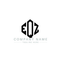 EQZ letter logo design with polygon shape. EQZ polygon logo monogram. EQZ cube logo design. EQZ hexagon vector logo template white and black colors. EQZ monogram, EQZ business and real estate logo. 