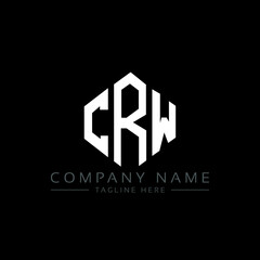 CRW letter logo design with polygon shape. CRW polygon logo monogram. CRW cube logo design. CRW hexagon vector logo template white and black colors. CRW monogram, CRW business and real estate logo. 