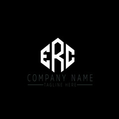 ERC letter logo design with polygon shape. ERC polygon logo monogram. ERC cube logo design. ERC hexagon vector logo template white and black colors. ERC monogram, ERC business and real estate logo. 