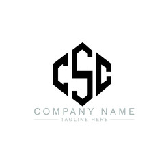 CSC letter logo design with polygon shape. CSC polygon logo monogram. CSC cube logo design. CSC hexagon vector logo template white and black colors. CSC monogram, CSC business and real estate logo. 