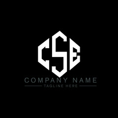 CSE letter logo design with polygon shape. CSE polygon logo monogram. CSE cube logo design. CSE hexagon vector logo template white and black colors. CSE monogram, CSE business and real estate logo. 