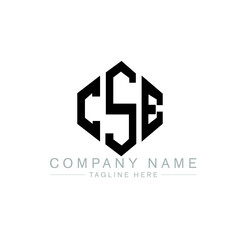 CSE letter logo design with polygon shape. CSE polygon logo monogram. CSE cube logo design. CSE hexagon vector logo template white and black colors. CSE monogram, CSE business and real estate logo. 
