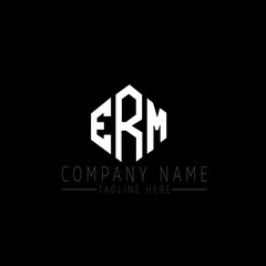 ERM letter logo design with polygon shape. ERM polygon logo monogram. ERM cube logo design. ERM hexagon vector logo template white and black colors. ERM monogram, ERM business and real estate logo. 