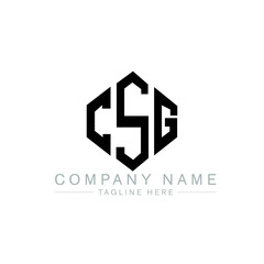 CSG letter logo design with polygon shape. CSG polygon logo monogram. CSG cube logo design. CSG hexagon vector logo template white and black colors. CSG monogram, CSG business and real estate logo. 