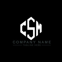 CSM letter logo design with polygon shape. CSM polygon logo monogram. CSM cube logo design. CSM hexagon vector logo template white and black colors. CSM monogram, CSM business and real estate logo. 
