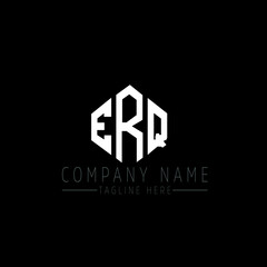 ERQ letter logo design with polygon shape. ERQ polygon logo monogram. ERQ cube logo design. ERQ hexagon vector logo template white and black colors. ERQ monogram, ERQ business and real estate logo. 
