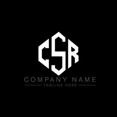 CSR letter logo design with polygon shape. CSR polygon logo monogram. CSR cube logo design. CSR hexagon vector logo template white and black colors. CSR monogram, CSR business and real estate logo. 