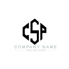 CSP letter logo design with polygon shape. CSP polygon logo monogram. CSP cube logo design. CSP hexagon vector logo template white and black colors. CSP monogram, CSP business and real estate logo. 