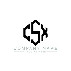 CSX letter logo design with polygon shape. CSX polygon logo monogram. CSX cube logo design. CSX hexagon vector logo template white and black colors. CSX monogram, CSX business and real estate logo. 