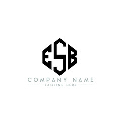 ESB letter logo design with polygon shape. ESB polygon logo monogram. ESB cube logo design. ESB hexagon vector logo template white and black colors. ESB monogram, ESB business and real estate logo. 