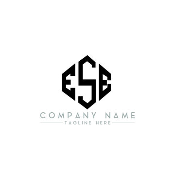 ESE letter logo design with polygon shape. ESE polygon logo monogram. ESE cube logo design. ESE hexagon vector logo template white and black colors. ESE monogram, ESE business and real estate logo. 