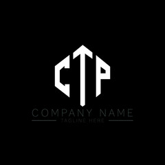 CTP letter logo design with polygon shape. CTP polygon logo monogram. CTP cube logo design. CTP hexagon vector logo template white and black colors. CTP monogram, CTP business and real estate logo. 