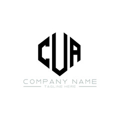 CUA letter logo design with polygon shape. CUA polygon logo monogram. CUA cube logo design. CUA hexagon vector logo template white and black colors. CUA monogram, CUA business and real estate logo. 