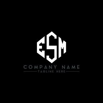 ESM letter logo design with polygon shape. ESM polygon logo monogram. ESM cube logo design. ESM hexagon vector logo template white and black colors. ESM monogram, ESM business and real estate logo. 