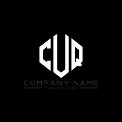 CUQ letter logo design with polygon shape. CUQ polygon logo monogram. CUQ cube logo design. CUQ hexagon vector logo template white and black colors. CUQ monogram, CUQ business and real estate logo. 