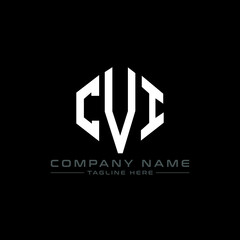 CVI letter logo design with polygon shape. CVI polygon logo monogram. CVI cube logo design. CVI hexagon vector logo template white and black colors. CVI monogram, CVI business and real estate logo. 