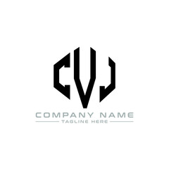 CVJ letter logo design with polygon shape. CVJ polygon logo monogram. CVJ cube logo design. CVJ hexagon vector logo template white and black colors. CVJ monogram, CVJ business and real estate logo. 