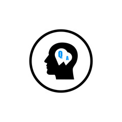 Answer and question icon in circle