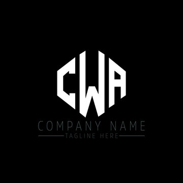CWA letter logo design with polygon shape. CWA polygon logo monogram. CWA cube logo design. CWA hexagon vector logo template white and black colors. CWA monogram, CWA business and real estate logo. 