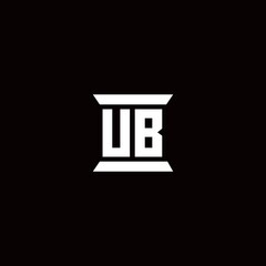 UB Logo monogram with pillar shape designs template