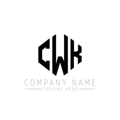CWK letter logo design with polygon shape. CWK polygon logo monogram. CWK cube logo design. CWK hexagon vector logo template white and black colors. CWK monogram, CWK business and real estate logo. 