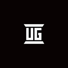 UG Logo monogram with pillar shape designs template