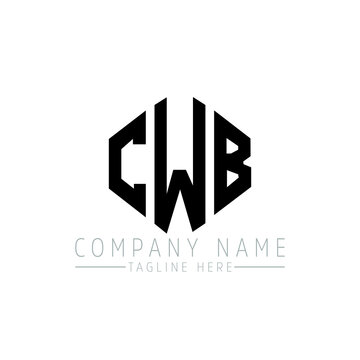 CWB letter logo design with polygon shape. CWB polygon logo monogram. CWB cube logo design. CWB hexagon vector logo template white and black colors. CWB monogram, CWB business and real estate logo. 