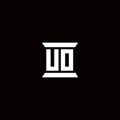 UO Logo monogram with pillar shape designs template