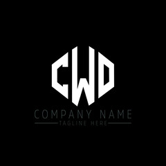 CWO letter logo design with polygon shape. CWO polygon logo monogram. CWO cube logo design. CWO hexagon vector logo template white and black colors. CWO monogram, CWO business and real estate logo. 