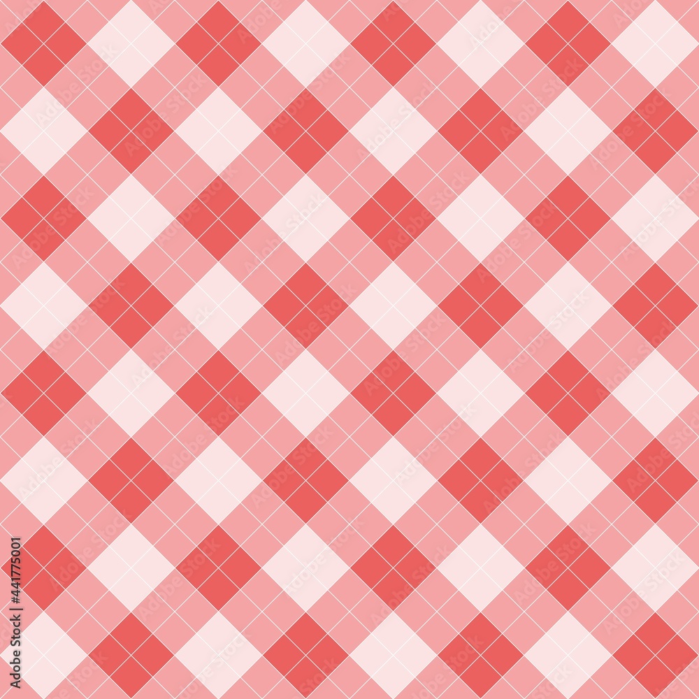 Poster seamless sweet pink vector background - checkered pattern or grid texture for web design, desktop wa