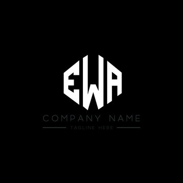 EWA letter logo design with polygon shape. EWA polygon logo monogram. EWA cube logo design. EWA hexagon vector logo template white and black colors. EWA monogram, EWA business and real estate logo. 