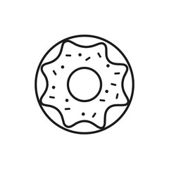 Donut icon. Line style. Vector.