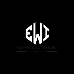 EWI letter logo design with polygon shape. EWI polygon logo monogram. EWI cube logo design. EWI hexagon vector logo template white and black colors. EWI monogram, EWI business and real estate logo. 