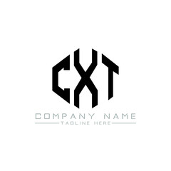 CXT letter logo design with polygon shape. CXT polygon logo monogram. CXT cube logo design. CXT hexagon vector logo template white and black colors. CXT monogram, CXT business and real estate logo. 