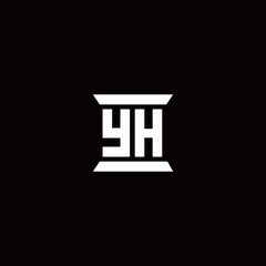 YH Logo monogram with pillar shape designs template