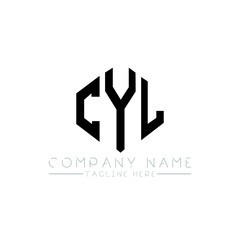CYL letter logo design with polygon shape. CYL polygon logo monogram. CYL cube logo design. CYL hexagon vector logo template white and black colors. CYL monogram, CYL business and real estate logo. 